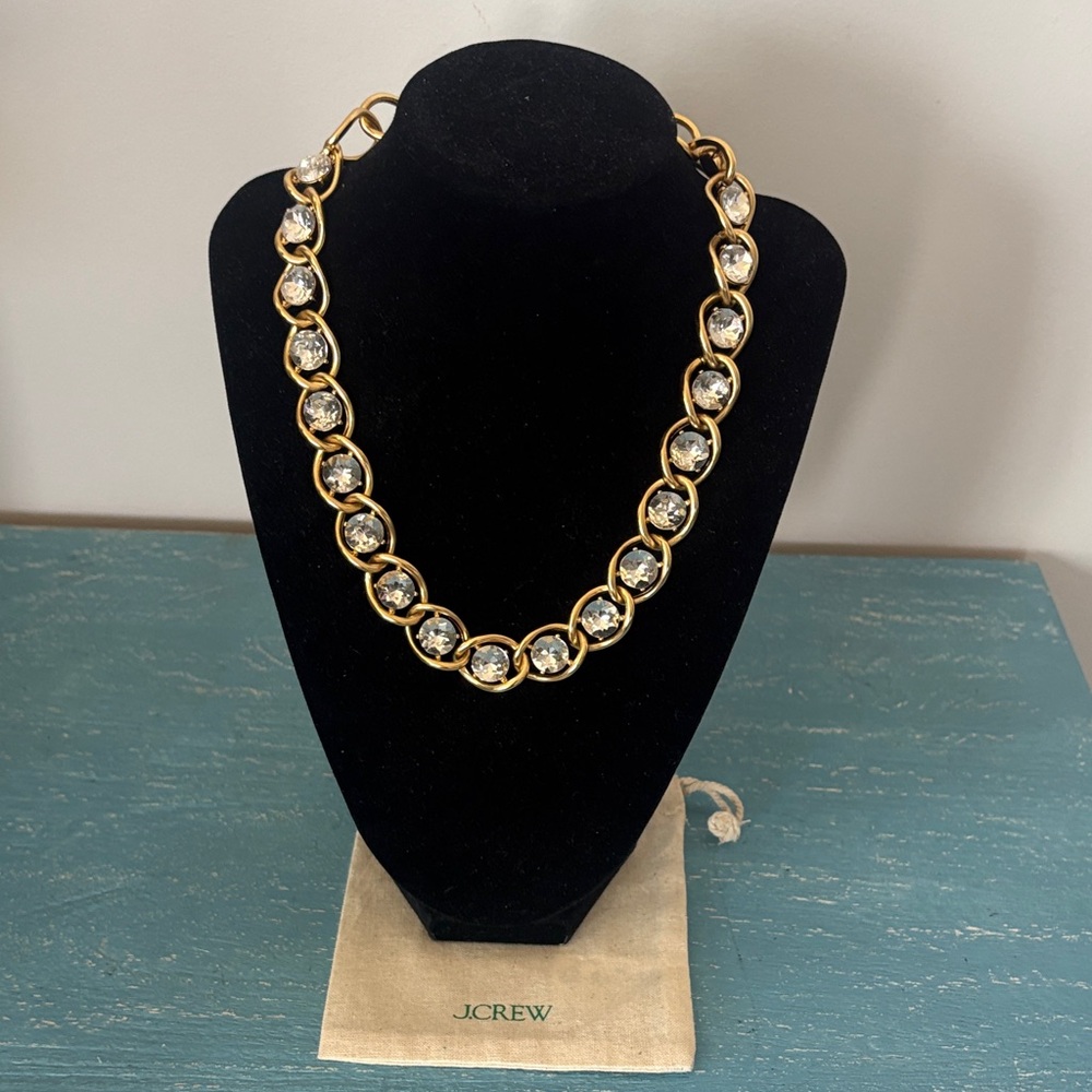 Brand New J Crew BOLD adjustable crystal necklace